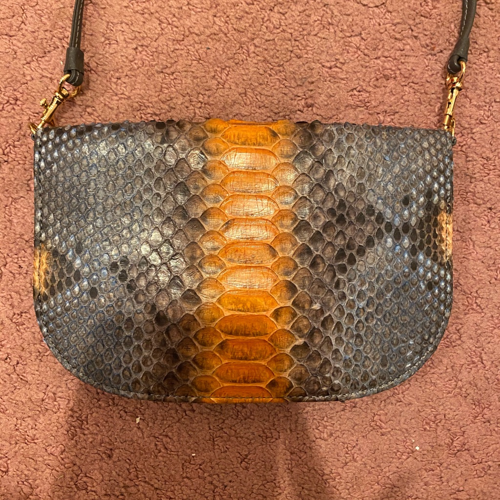 W.H Petronela Authentic Python Bag